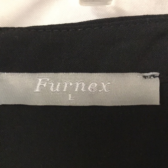 Furnex Women’s Zip front Blouse Top Size L Black Long sleeves Tab up Back Pleat - Picture 9 of 12